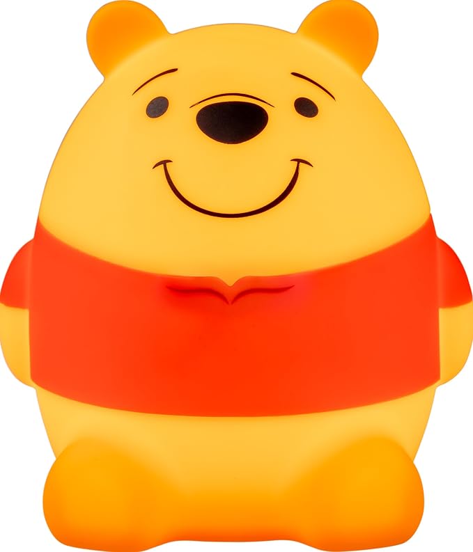 Disney Squish'ems Winnie the Pooh Night Light for Kids, Soft Silicone | Dimmable Kids Bedside Lamp, Light for Nursery, Kids Room, and Bedroom, USB Powered with AAA Battery Option