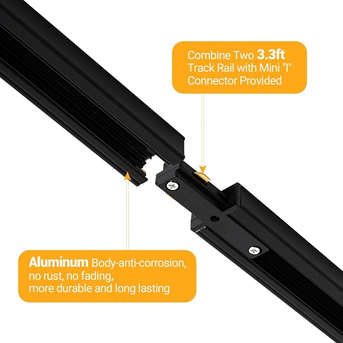 VANoopee 5-Color 12-Light LED Track Lighting Kit with 13FT Rails, 10W Black | H Type Track Lighting, LED Track Light Heads Dimmable Modern Kitchen Track Lighting Fixtures Ceiling Spotlight, CRI90+ 800lm
