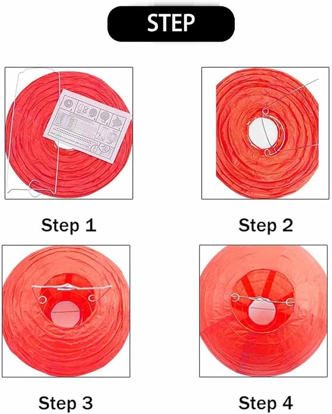 GAKA Pink Paper Lanterns Decorative,12pcs,4 inch 6 inch 8 inch 10 inch Round Paper Hanging Decorations,Chinese Lanterns Lamps for Wedding Birthday Home Classroom Party Decoration