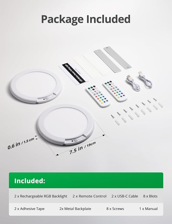 Bojim 2 Pack RGB Rechargeable Waterproof Shower Light for Bathroom Inside | 12 Color Changing Motion Sensor Wireless LED Mood Battery Operated Wall Lights with Remote for Bedroom Party