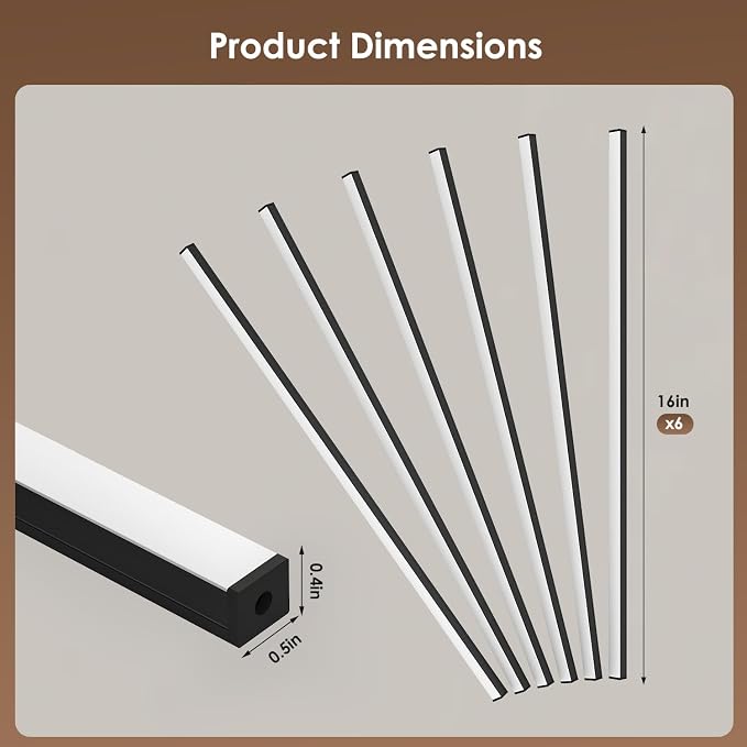 Slat Wall Lights for Wood Panel-6PCS LED Recessed Lighting Kit | White Light Cover Adhesive Black LED Strip Light for Interior Wood Slat Wall,Dimmable &Touch 3000K Wall Panel Light
