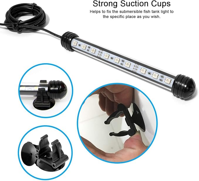 MQ 23 in Submersible LED Aquarium Light, 9W Color Changing Fish Tank Light with Remote Control, IP68 Crystal Glass 30 LEDs Lights Bar, for Fish Tank 30-37 inch