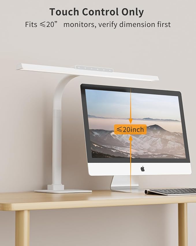 Architect Desk Lamp for Office, Bright Gooseneck Light with Stable Base | 24W Gooseneck Eye-Caring Touch Control Desk Lights, Dimmable Brightness & Color Computer Lights for Desktop