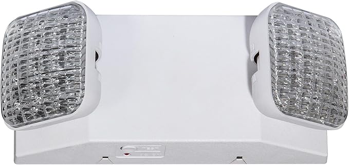 GZRUIYANG Emergency Lights with Battery Backup, LED Commercial Emergency Lighting Fixtures Two Head Adjustable, UL 924 Certified, Hardwired Emergency Exit Light for Business - 2 Pack(White)
