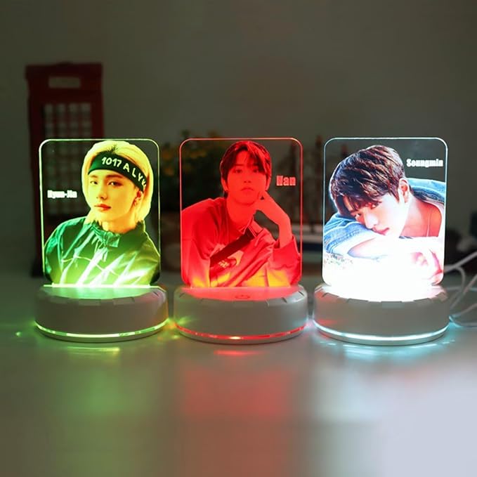 YJYP Night Light Felix Bangchan Hyunjin Colorful Acrylic LED Nightstand Lamp