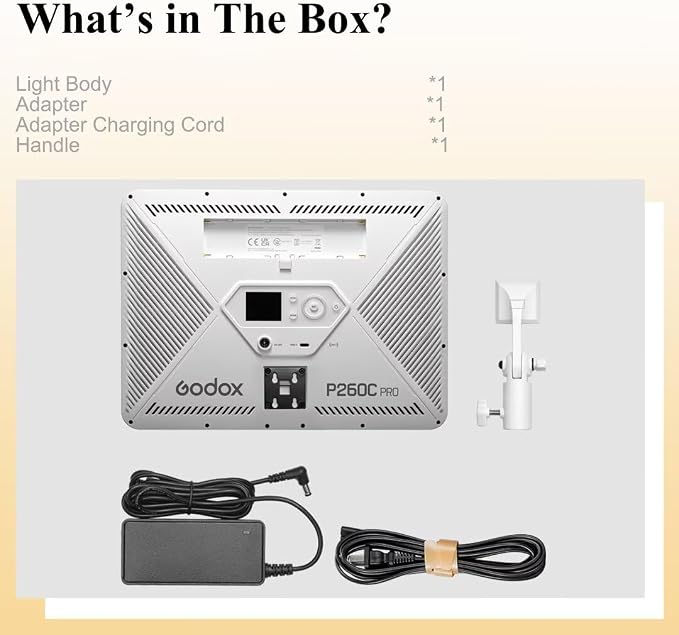 Godox P260C Pro LED Video Panel Light 45W Bi-Color 2800K- 6500K with NFC Automatic Pairing and APP Control
