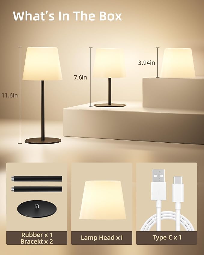EZVALO Spa-Like Shower Lamp – IP65 Waterproof Bathroom Lamp, Rechargeable Cordless Mood Light, 3 Color Temps for Relaxing Bathroom & Bathtub Experience 1 Pack (Black)