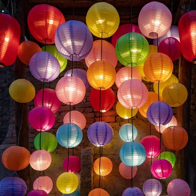 Mini LED Lantern Lights – 12 Pack Battery Operated String Lights for Paper Lanterns, Balloons, Star Decor, and Event Lighting – Warm White Glow