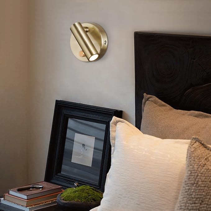 Surface Wall Mounted Reading Light Sconces Lamp Physical Knob Dimmer Switch LED 5W Warm White 3000K (Bronze Hardwired)