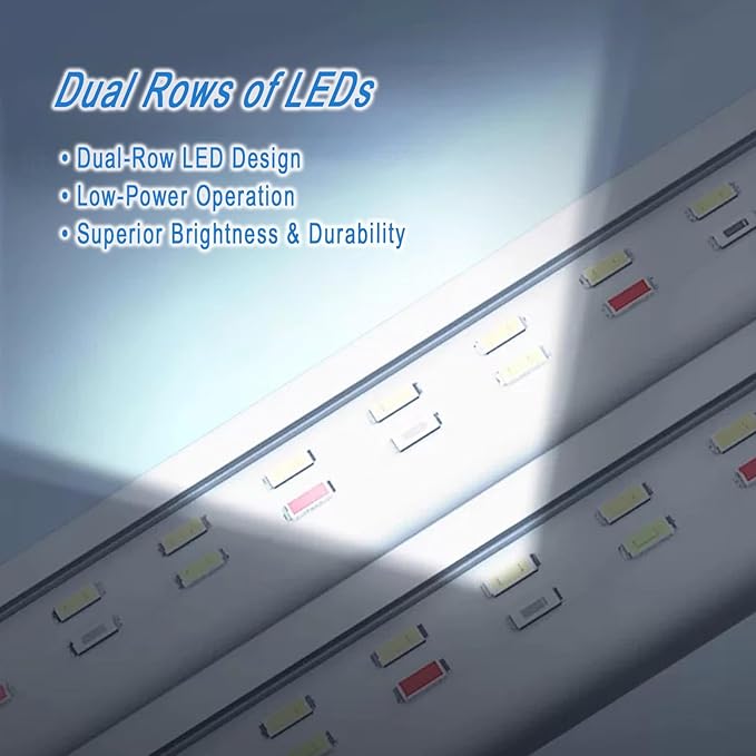 Aquarium Light Clip on Fish Tank Light Full Spectrum Plants Lights with Timer, 3 Colors Mode, 360° Adjustable 2 Light Bar, Led Aquarium Lamp Suitable for 10-30 Gal Fish Tank