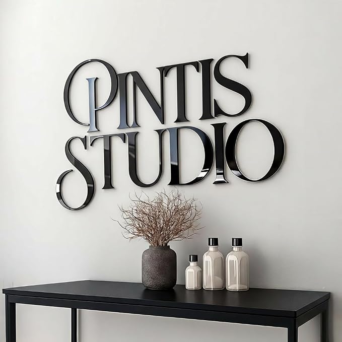 Large Custom Acrylic Sign for Wall, Professional Personalized 3D Name Sign, Business Logo Sign for Salon Studio Reception Wedding Birthday Party Gift Storefont Bar Bedroom