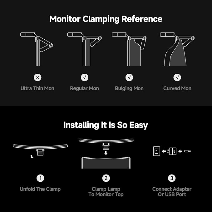 LYMAX Curved Monitor Light Bar with Sensor, Monitor Light with Remote | Backlight for 27"+ Screen, Eye-Care No Glare, Color Temperature Brightness Stepless Dimming, Desk Lamp for Home Office Gaming