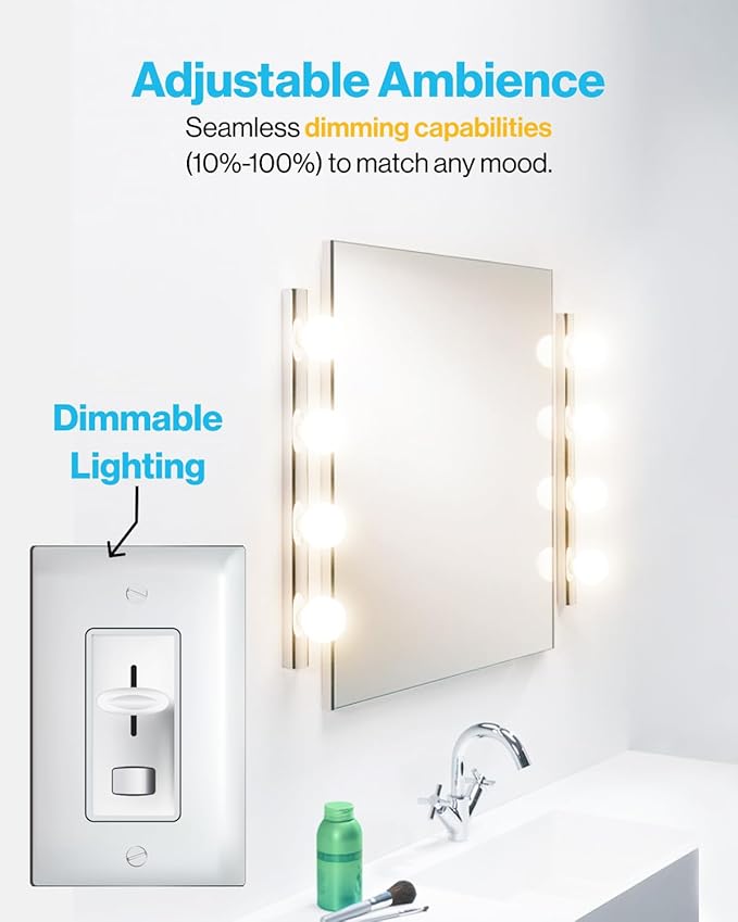 Sunco 12 Pack G25 LED Light Bulb, Globe, Vanity Bathroom Mirror, 6W=40W | 5000K Daylight, Frosted Lens, 450LM, Dimmable, E26 Medium Base, Vanity Mirror Lighting, Damp Rated, Decorative Round Bulb