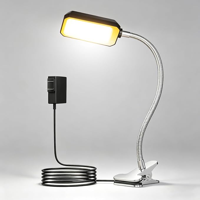 LED Machine Light, Gooseneck Lamp, Clamp-on Gooseneck Light — 2500 lumens, 120 Volts, with a clamp Base, Ideal as an Industrial Lighting Work lamp for Machine Tools and lathes, 25W (Model: J1203)