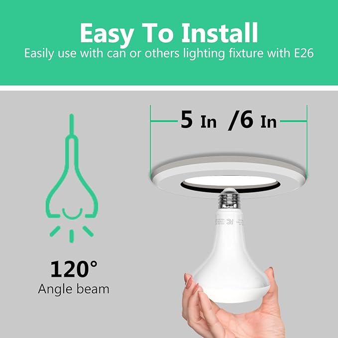 DAYBETTER 24Pack BR30 LED Light Bulbs Indoor Flood Light,65W Equivalent,Dimmable,Daylight White 5000K,800LM,E26 Base,9W LED Recessed Can Bulb for Living Room Bedroom Dining Room Bathroom