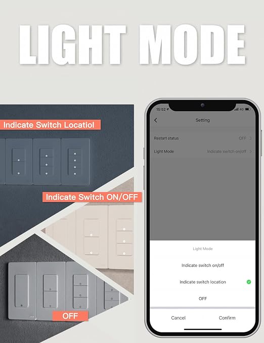 MOES WiFi Smart Light Switch 1 Gang, Neutral Required, Black | Inteligente Single Pole Switch, Compatible with Alexa Google Assistant, Remote Control, No Hub Required
