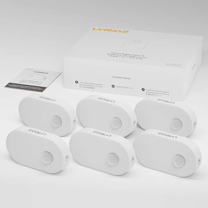 120LM Ultra Bright Plug-in Motion Sensor Night Light, Stepless Dimmable LED Nightlight, Always-On and Auto-Off, for Hallway, Stairs, Bathroom, Bedroom, Garage, Cool White (6-Pack)