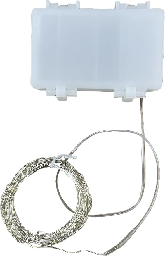 WSgift 4 Pack 33Ft 100 Warm White Led Fairy Lights Battery Operated with Remote Control Timer Waterproof Silver Copper Wire Twinkle Lights