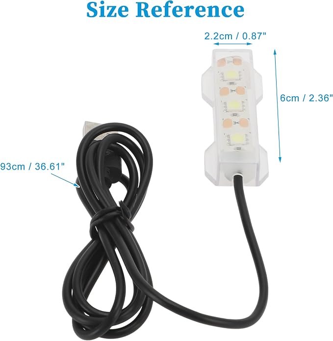 Mini Aquarium Light 0.5-2 Gallon Desktop Aquarium Red USB LED Light