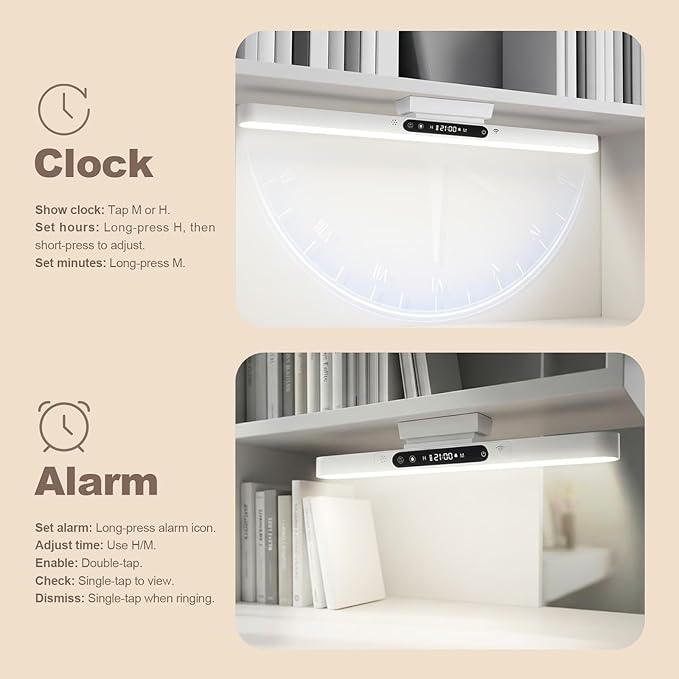 4000mAh 6W Rechargeable Under Cabinet Lighting with Remote, Wireless Magnetic Light Bar, 3-Color Dimmable No-Drill Battery Operated Lamp for RV Camper, Bunk Bed, Kitchen, Closet & Desk