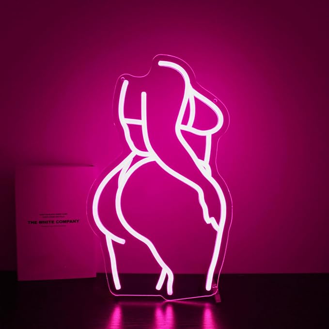 Neon Sign - HSJNJKFU Lady Neon Signs for Wall Decor Beer Bar Light Signs for Man Cave Decor Pink Women LED Neon Sign for Room Birthday Party USB Powered