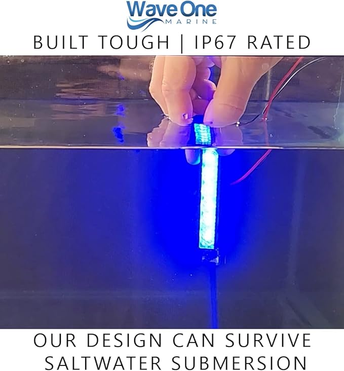 Wave One Marine 8" LED RGBW Surface Mount Courtesy Internal Driver Mount Boat Light | RV Accent | Interior Exterior Deck Transom Cockpit T Top | Waterproof IP67