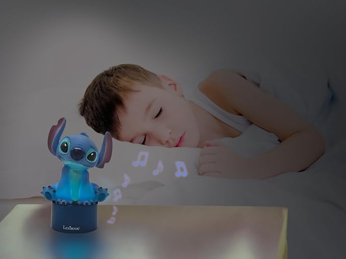 LEXiBOOK, Stitch Nightlight Speaker, NS01D | Colour changing light, Soft glow, Battery operated