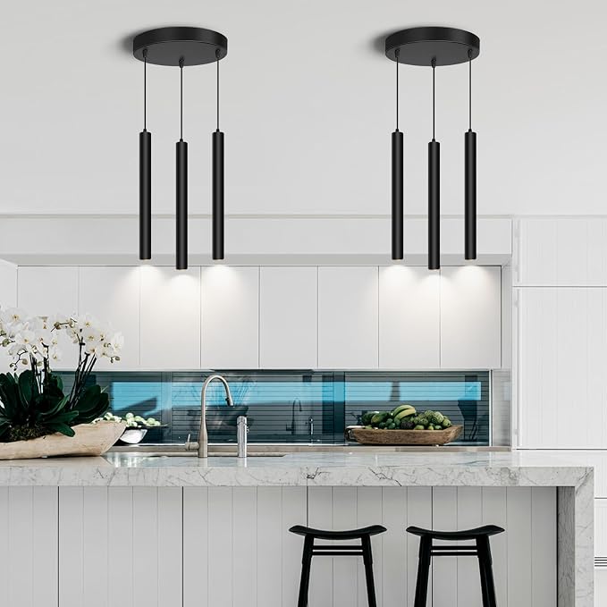Modern 3-Light Pendant Light Fixtures Round Pendant Lights Kitchen Island LED Minimalist Pendant Lighting Fixture for Kitchen,Dinning Room,Bedroom,Hallway,Bar