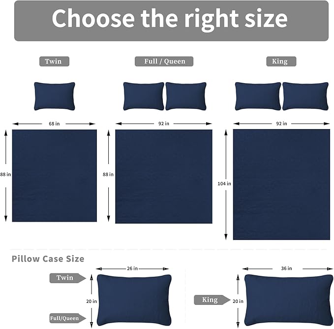 Easy-Going Full/Queen Size Reversible Quilt Set with 1 Quilt and 2 Pillow Shams, Soft Bed Quilt Cover, Water Resistant Lightweight Microfiber Bedspread, Stain Resistant, Damask-Dark Blue/Light Blue