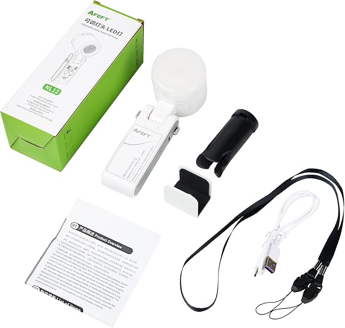 Portable LED Photography Light Adjustable Color Temperature & Brightness Handheld Fill Light Photography, Videography, and Live Streaming Lighting (Black)