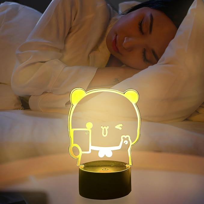 Bear Shaped 3D Night Light Gifts, Cartoon Table Lamp with Remote Control Gifts for Girls Birthday Christmas Valentine