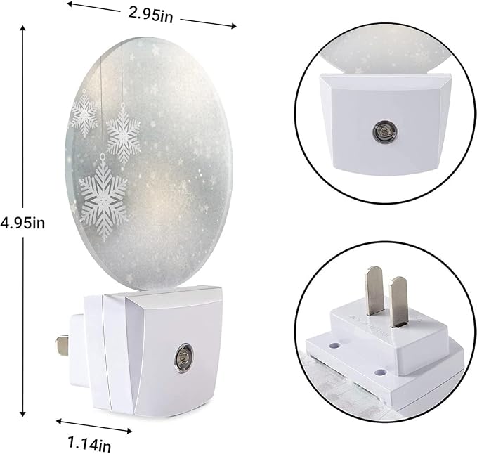 EKOBLA Snowflake Night Light, Christmas Star and Winter Pattern Night Lights Plug Into Wall, 0.5W Sleep Friendly for Xmas Gift