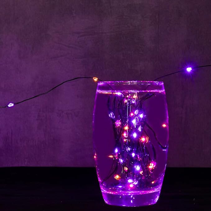 Halloween Fairy Lights 100FT 300 LED Waterproof Plug in Purple and Orange LED String Lights with Remote 8 Modes for Indoor or Outdoor, Patio, Backyard,Garden