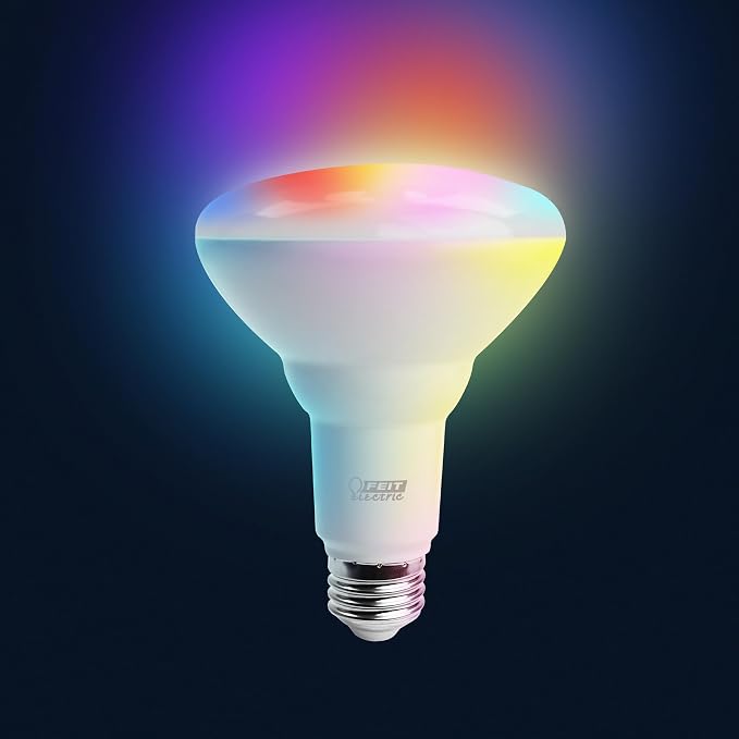 Feit Electric BR30 Smart Flood Light Bulb,2.4GHz WiFi Color Changing and Dimmable, No Hub, Compatible with Alexa or Google Assistant, BR30/RGBW/CA/AG, 65W, Multi-Color (RGBW), 1 Count (Pack of 6)