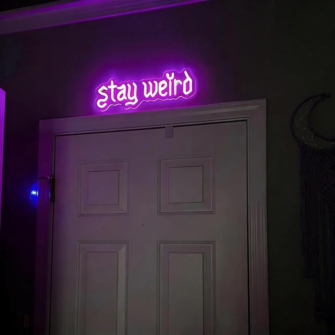 Stay Weird Neon Sign Purple Neon Signs for Wall Decor Neon Light Sign with USB Neon Lights LED Neon Sign for Bedroom Living Room Study Room LED Signs for Wall Decor Birthday
