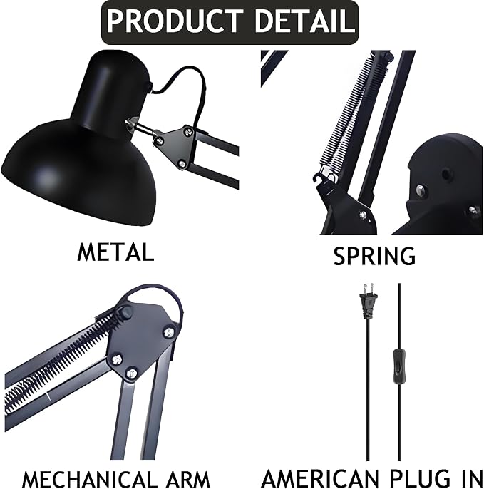 Black Industrial Swing Arm Wall Light Nordic Adjustable Long Arm Wall Sconces Lamp Metal Double-arms Folding Architect Work Wall Mount Lighting for Bedroom Reading Living Room