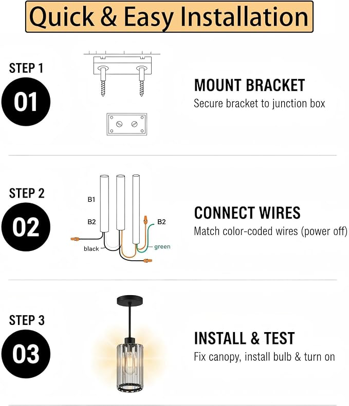 Modern Clear Wavy Glass Pendant Light 2 Pack - Thick Glass Adjustable E26 Hanging Lamp with Elegant Warm Glow for Kitchen Island, Dining Room & Hallway