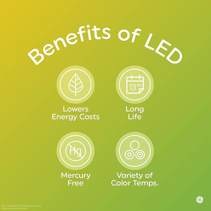 GE Daylight LED 60W Equivalent General Purpose A19 Light Bulbs (12 Pack)