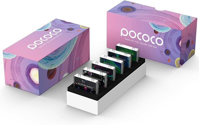 POCOCO Aurora and Deep Sea Series Discs, 5K Resolution, Realistic Patterns, 6 Pieces