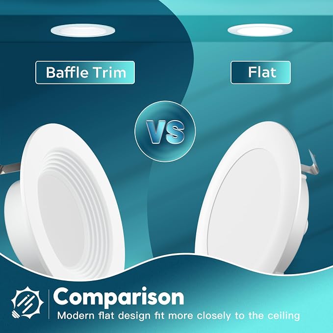 FREELICHT 48 Pack Retrofit LED Recessed Lighting 4 Inch, 5CCT, White | 2700K/3000K/4000K/5000K/6000K Selectable, Dimmable Flat Can Lights, 700LM Brightness, 7W=60W, IC & Damp Rated, ETL & FCC