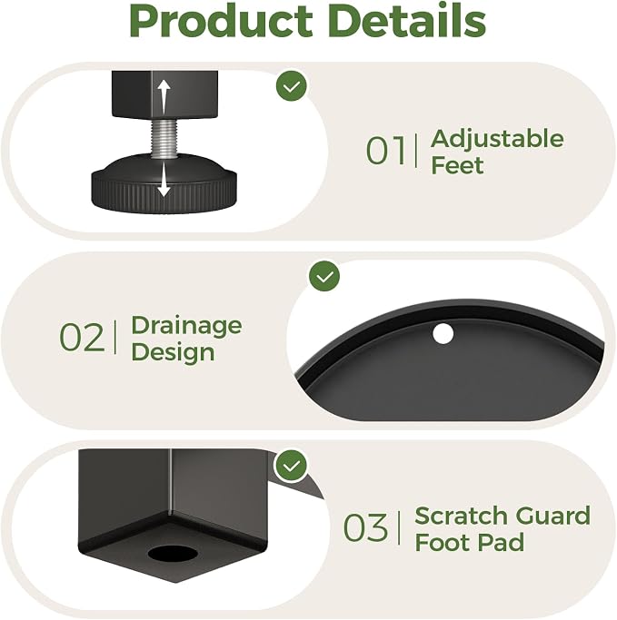 Bamworld Tall Plant Stand Indoor Outdoor Corner Metal Flower Pot Stands | 3 Tier Black Heavy Duty Plant Shelf for Patio Garden Balcony Living Room Bedroom(Patent Design)