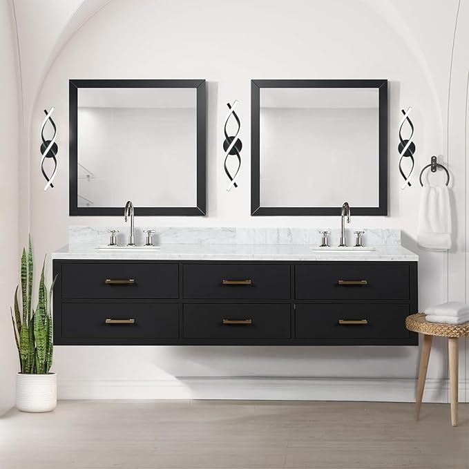 Modern Black LED Vanity Lighting,Bathroom Light Fixture Over Mirror,21 Inch,6000K Cool White