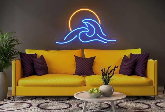 LED Decorative Lights USB Mountains Sunrise Sunset Led Neon Signs Home Decoration Wall Art Holiday Gift Brightness Adjustable 15.7''x15''