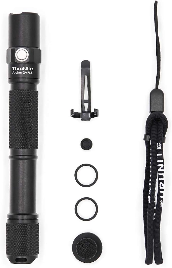 ThruNite Archer 2A V3 LED Flashlight, High Lumens AA Flashlight, IPX8 Waterproof Dual Switch Bright Flashlight for Hiking Emergency Power Outage - Cool White