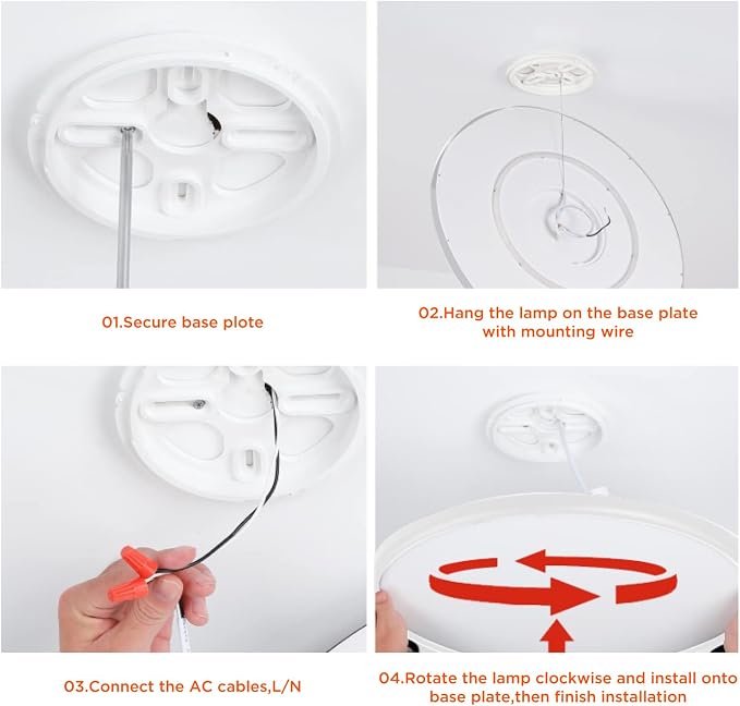 TALOYA 18 Inch Dimmable Flush Mount Ceiling Light with Remote | Adjustable Color Temperature 3000K-6500K, Plus 2000K Night Mode.Great for Bedroom,Living Room and Kitchen,White