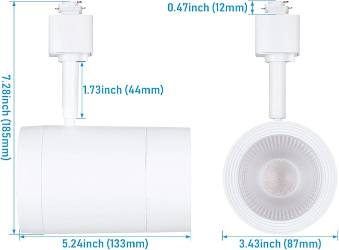 LEONLITE Retail Pro Series 17.5W LED H Track Lighting Heads, ETL Listed, Commercial Dimmable H Track Light Heads for Store Shop Restaurants, CRI90 Track Lighting, 4000K, Matte White, Pack of 4