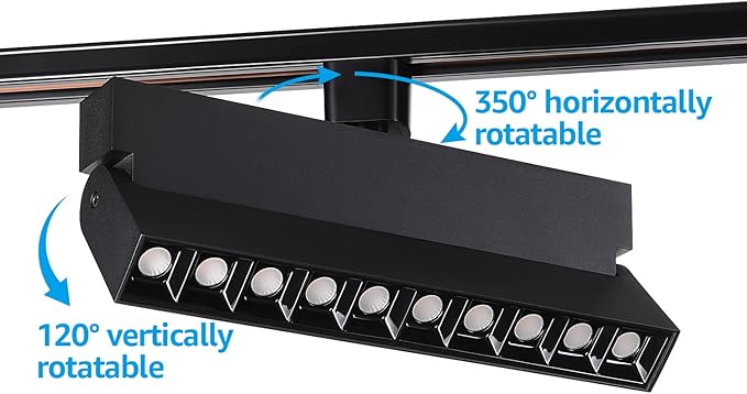 LEONLITE 24W Dimmable LED Track Lighting Heads, for H Type Track Rails, 100-277V, ETL Listed, CRI90, 1300LM, Flicker Free Ceiling Track Light Fixtures for Art, 3000K Warm White, Black, Pack of 2