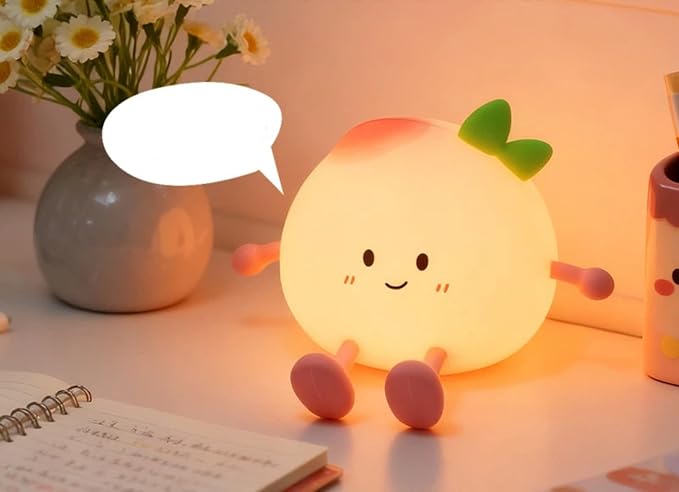 Tap Control Cute Cartoon Silicone USB Rechargeable Night Light, Squeeze Soft Silicone Animal Timing Bedside Sleep Lamp