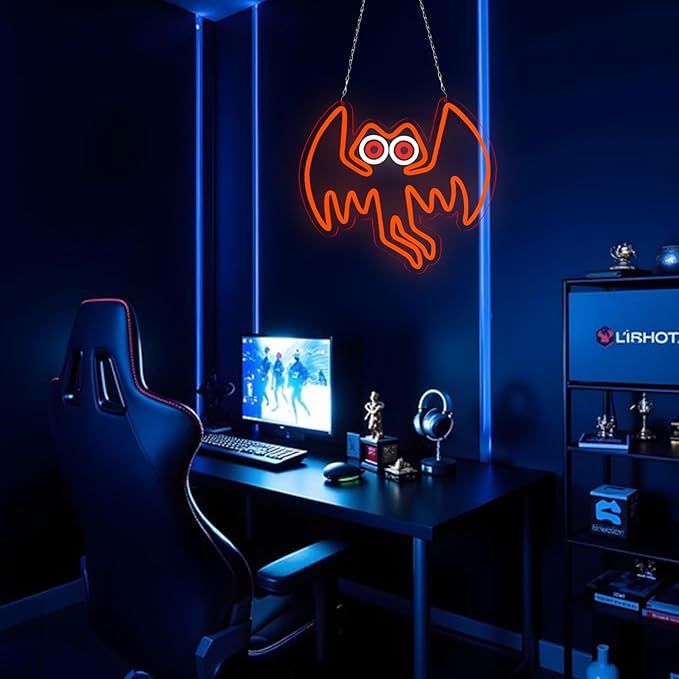 Mothman Neon Signs for Wall Decor,Led Neon Light for Bedroom Office Party,Christmas Gifts for Children