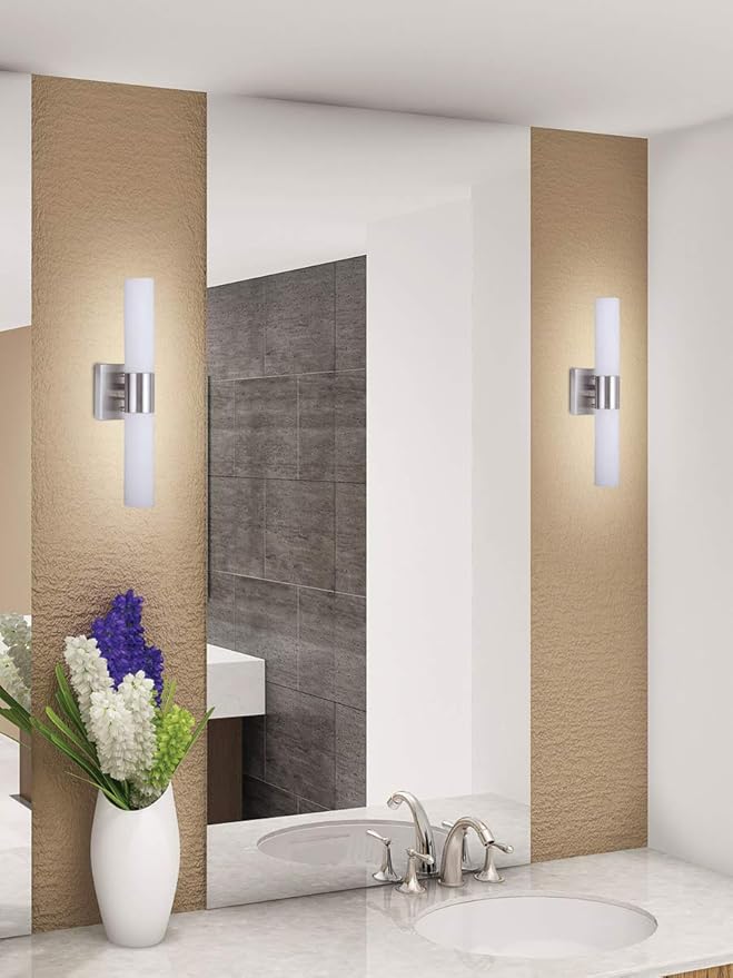 Livex Lighting 10102-91 Aero 2-Light Bath Light, Brushed Nickel, 4.5''Hx18''W